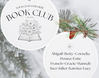 Custom Book Club Ornament | Personalized Book Club Gift | Book Club Christmas Ornament | Gift for Book Club Members | Book Club Gift