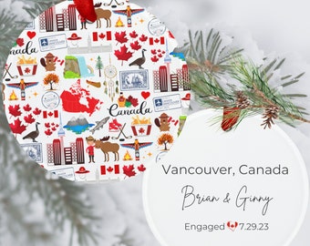 Custom Canada Ornament | Canada Gift | Canadian Acrylic Ornament Gift Tag | Canadian Tree Ornament | Personalized Canada Ornament