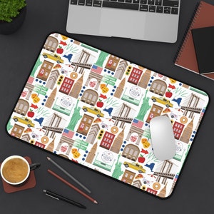 NYC Mousepad | New York City Desk Mat | New York Mat | Big Apple Desk Decor | New York City Office Computer Keyboard Pad | New York Gift