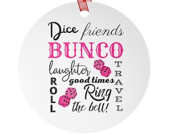 Bunco julklappsprydnad | Bunco ordmoln gåva | Bunco julgransprydnad | Bunco Group julklappar metallprydnad