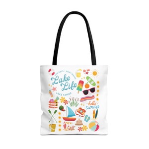Custom Lake Bag | Lake Tote Bag | Custom Lake Gift | Farmers Market Tote Bag | Personalized Lake Tote Bag | Lake House Gifts