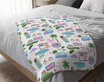 Palm Springs Samt Minky Decke | Palm Springs Decke | Palm Springs Geschenk | Palm Springs Decke | Palm Springs Landmarks Decke