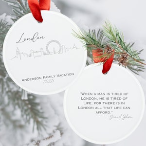 Custom London Christmas Ornament | London Gift | London Acrylic Ornament Gift Tag | London England Gift | London Vacation