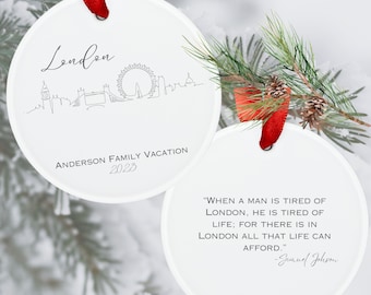 Custom London Christmas Ornament | London Gift | London Acrylic Ornament Gift Tag | London England Gift | London Vacation