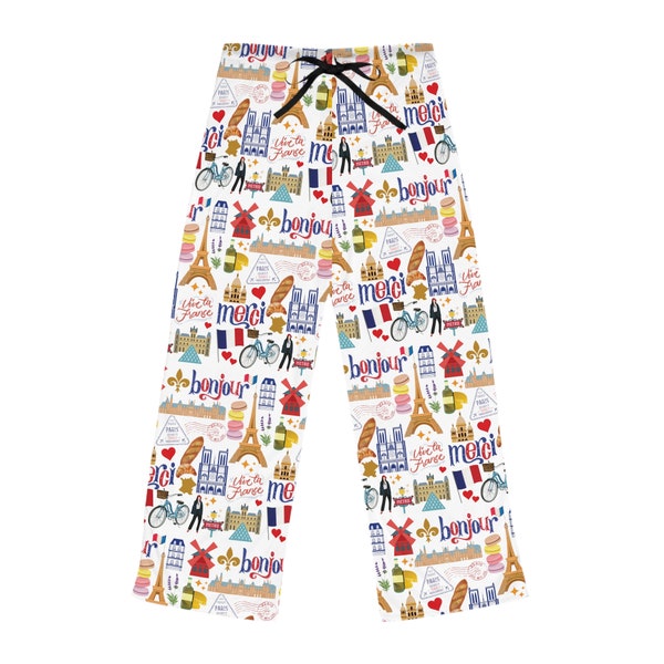 Paris Pajama Pants | Paris Gift | French Gift | Paris Icons | France Travel | French PJ Pants | Travel Gift Paris Souvenir