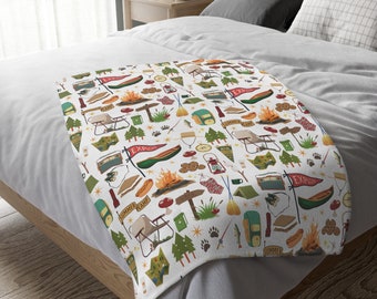 LEKEFLOW Coperta da campeggio regalo per uomini o donne, amanti del campeggio, coperte per camper all'aperto, regali per camper per compleanno, Natale, Ringraziamento, 152,4 x 127 cm