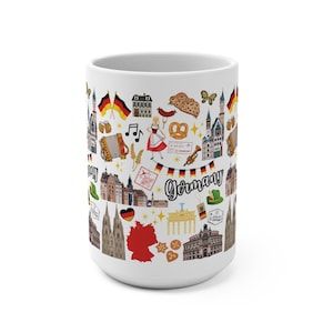 Germany Mug | Germany Lover Coffee Mug 15 oz | German Travel Collage Mug | German Mug | Oktoberfest Gift | Germany Vacation