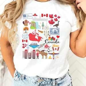 Canada Shirt | Canada Gift | Canada Collage | Canadian Landmarks | Canada Gifts | Canadian T-Shirt