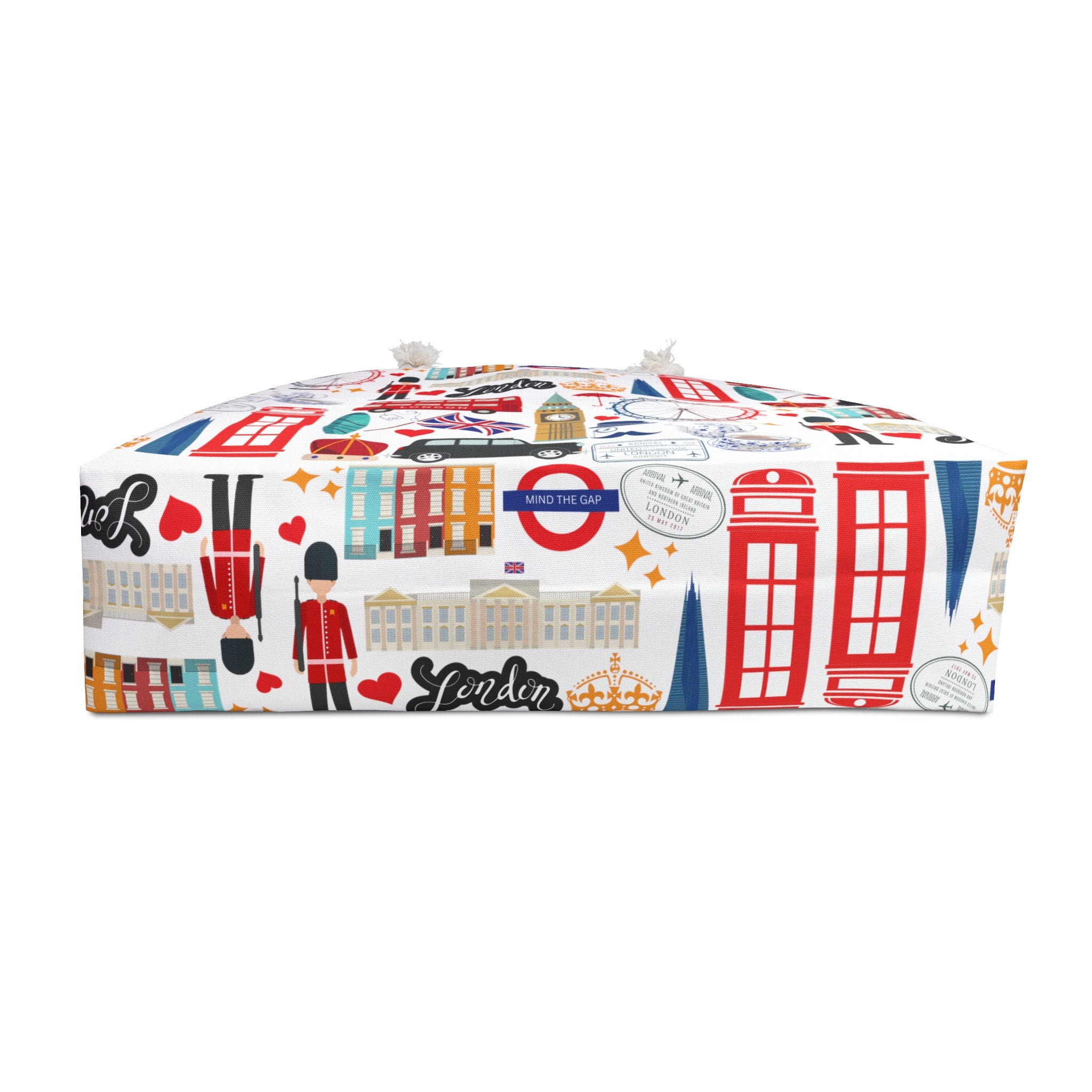 London-Reisetasche Aus Segeltuch – Mit London-Motiven, 23x19x16 Cm, Wasserabweisend