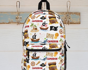 Pirate Backpack Back to School Book Bag Personalized Pirates Back to School Farm Summer Camp Backpack