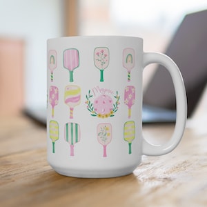 Custom Pickleball Mug | Pickleball Coffee Mug 15 oz | Personalized Mug | Pickleball Lover Mug | Pickleball Mug | Gift for Pickleball Player image 1