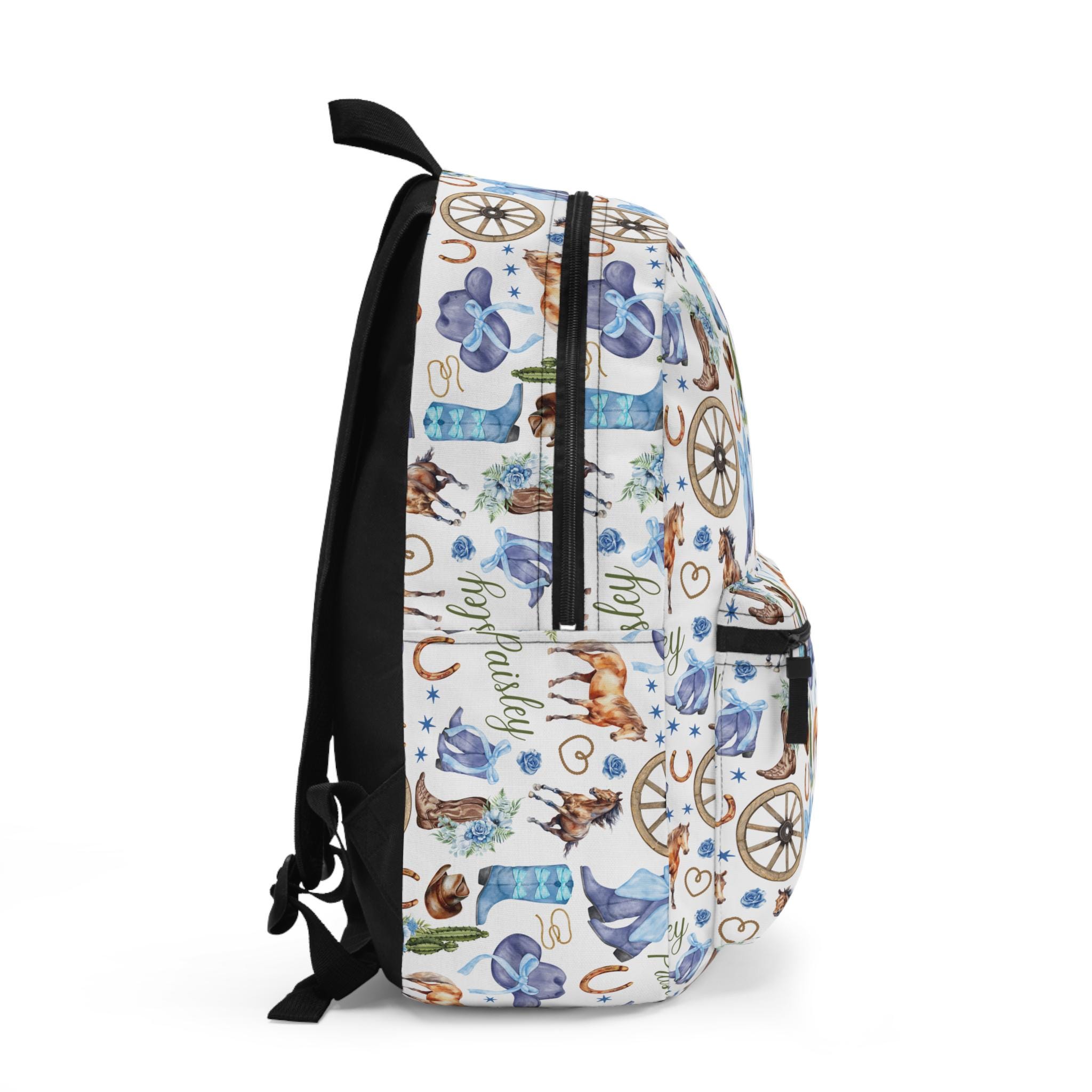 Cowgirl Backpack Back to School Book Bag Blue Western Back  display picture 1