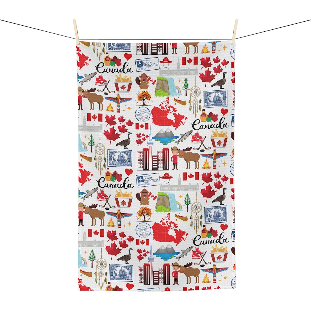 Canada Tea Towel Canada Towel Canadaian Gift Canada Kitchen Towel