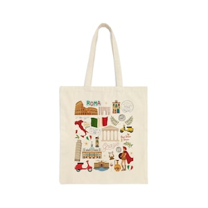 Rom Italien Einkaufstasche | Rom Einkaufstasche Sehenswürdigkeiten | Italien Geschenk | Rom Italien Bachelorette Tragetasche | Rom Reisetasche | Rom Geschenk Bild 2