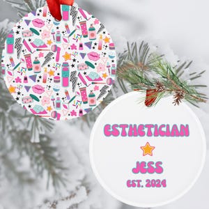 Custom Esthetician Christmas Ornament | Personalized Esthetician Gift for Skin Care Therapist | Med Spa Gift for Her | Esthetician Ornament