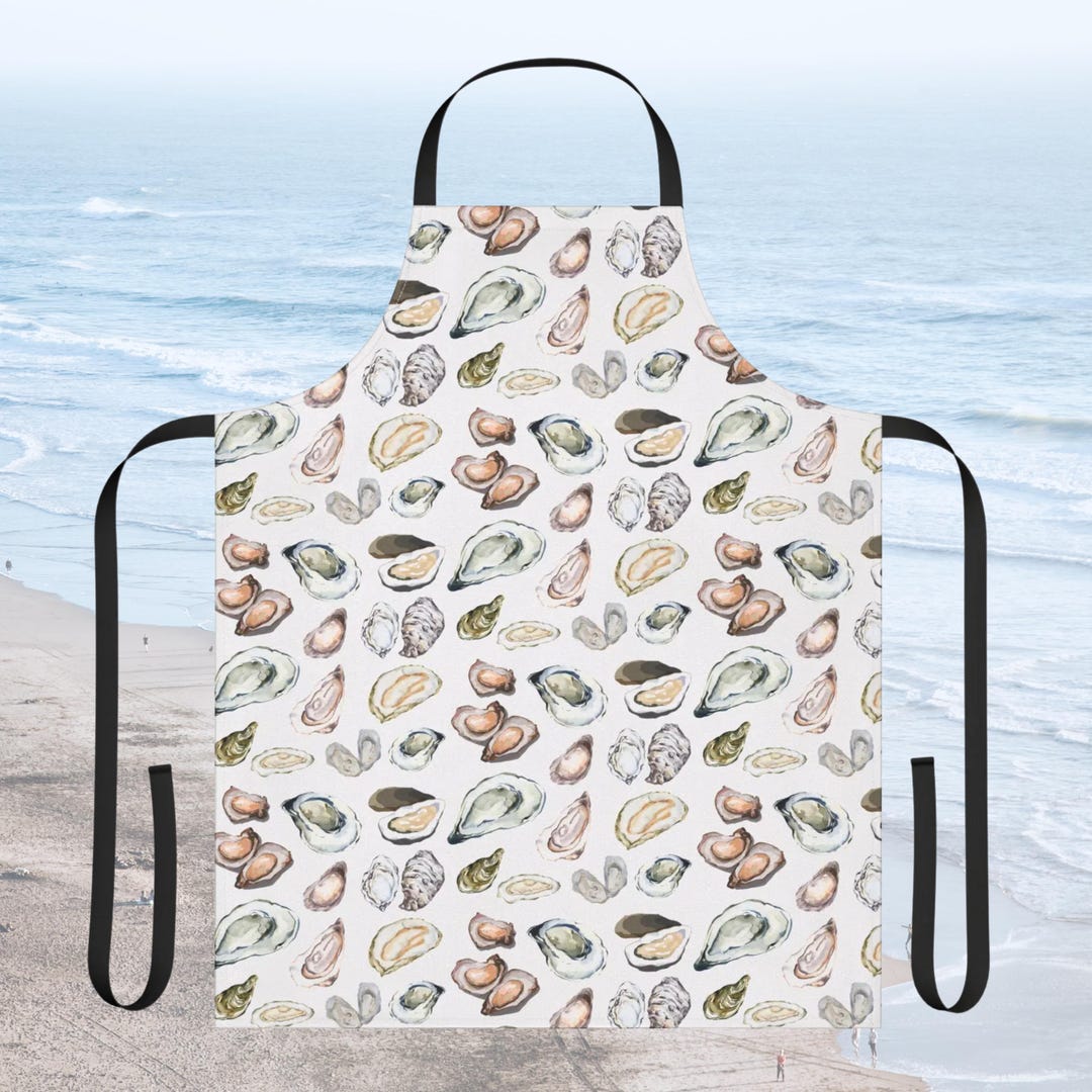 Shell Apron Oysters Apron Oyster Gift Apron for Seafood Lover Oyster Kitchen Gift ...