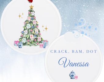Crack Bam Dot Ornament Personalized Mahjong Ornament American Mahjong Chinoiserie Board Game Mahj Gifts for Mahjong Players