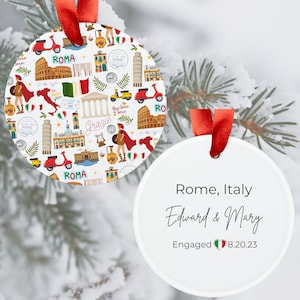 Custom Rome Italy Christmas Ornament | Italy Gift | Rome Acrylic Ornament Gift Tag | Italy Landmarks | Italian Gift
