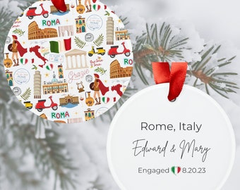 カスタムローマイタリアクリスマスオーナメント | イタリアギフト | ローマアクリルオーナメントギフトタグ | イタリアのランドマーク | イタリアギフト