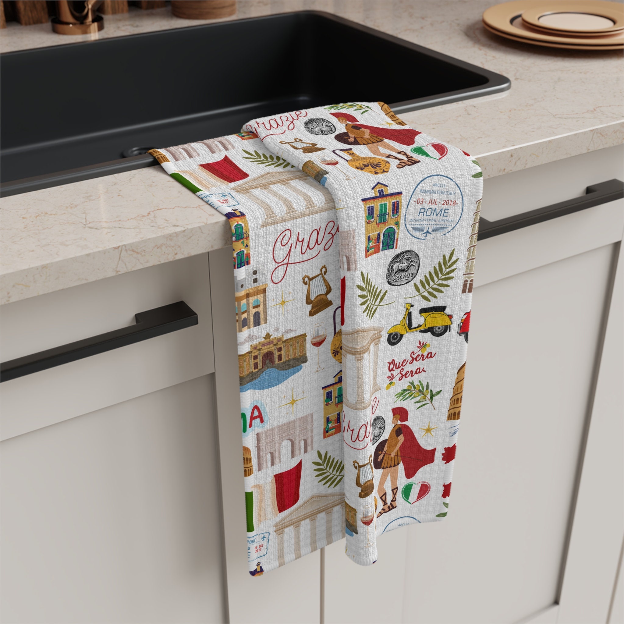 Italian Blessing Küchentücher – Italienisches Mama/Nonna Handtuch, 40,6 X 61 Cm, Aus Polyester-Mix
