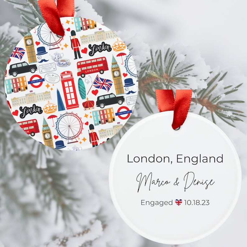 Custom London Christmas Ornament England Gift London Acrylic Ornament