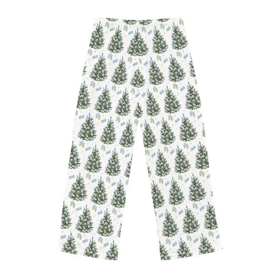 Hydrangea Pajama Pants Blue Preppy Christmas Pajamas Hydrangea