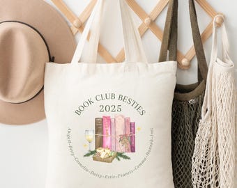 Custom Book Club Tote Bag | Book Club Bag | Book Club Gift | Custom Tote Bag | Book Club Gift | Book Club Besties 2025