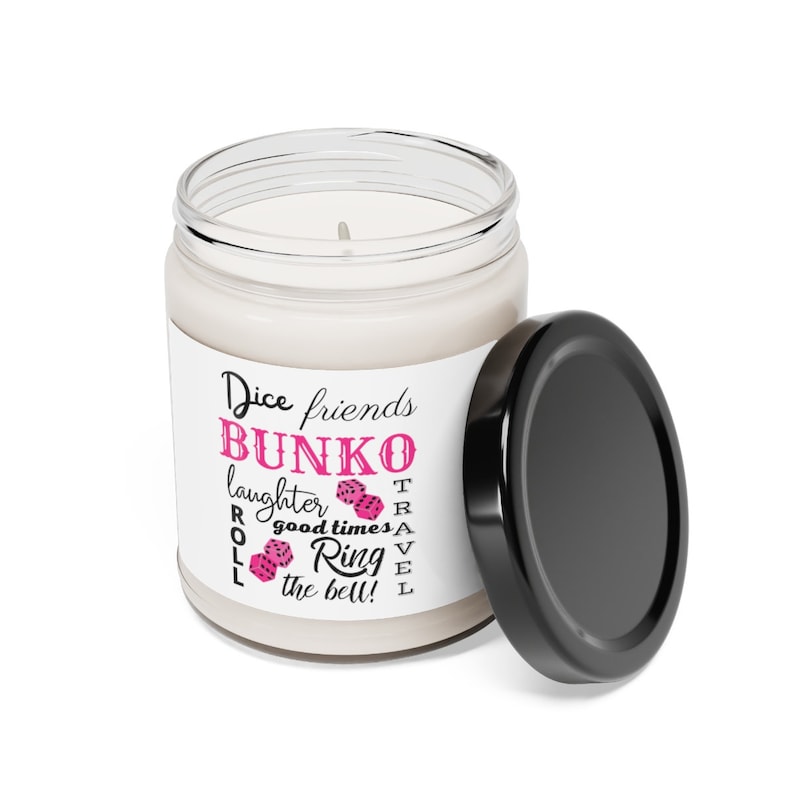 Bunco Gift Bunko Friends Word Cloud Scented Soy Candle, 9oz Bunco Gift