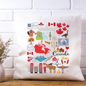 Oreiller Canada | Décoration intérieure canadienne | Oreiller mignon de Toronto Canada | Fierté Canada | Montréal | Montréal | Calgary