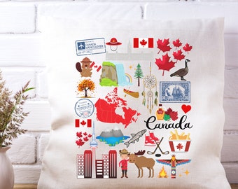 Canada Pillow | Canadian Home Decor | Cute Toronto Canada Pillow |  Canada Pride | Toronto | Montreal | Calgary