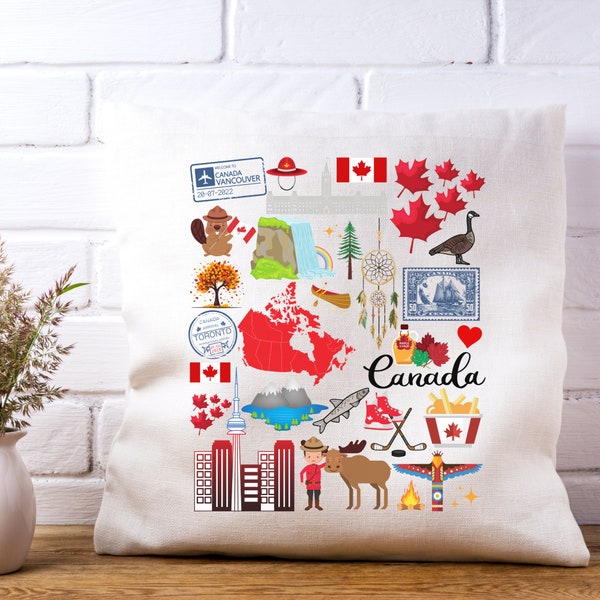Poduszka Kanada | Kanadyjski wystrój domu | Uroczy Toronto Poduszka Kanada | Duma Kanady | Toronto | Montreal | Calgary