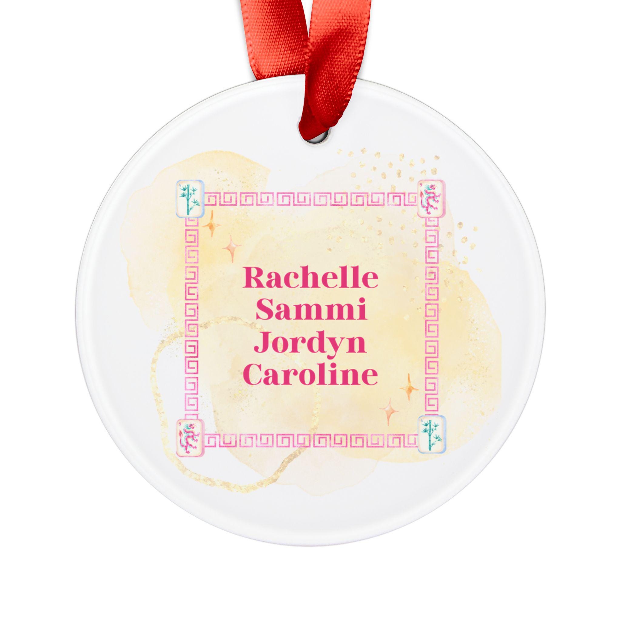 Mahjong Ornament Merry Mahjong Custom Christmas Ornament Personalized Mahj Girls Holiday Ornament Gift for Her