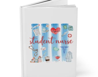 Carnet de notes pour étudiante-infirmière | Journal d'allaitement Brushstroke | Journal de l'infirmière | Journal de l'infirmière diplômée à couverture rigide | Cadeau pour infirmière