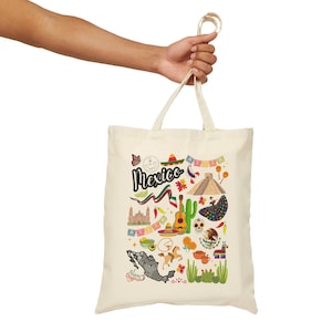 Mexico Tote Bag | Mexico Landmarks Tote Bag | Mexico Gift | Mexico ...
