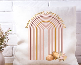 Pride & Prejudice Quote Gift | Jane Austen | Excellent Boiled Potatoes Pillow | Austen Decor | Elizabeth Bennet I Cottagecore Mr. Collins