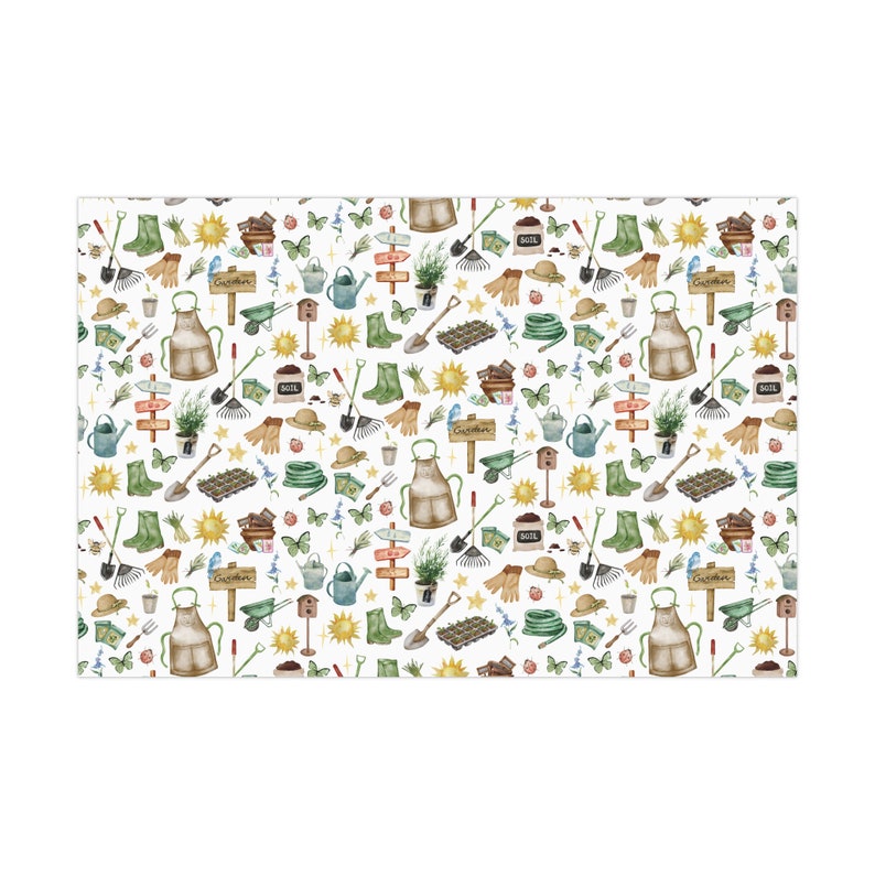 Rollo y hojas de papel para envolver regalos de jardinería / Suministros y decoración para fiestas de cumpleaños en el jardín / Regalos de jardinería / Amantes de las actividades al aire libre / Regalos para jardineros imagen 5