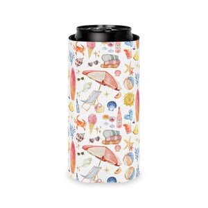 Summer Can Cooler Beach Can Cozy Bachelorette Party Gift Birthday Can Cooler Gift Bachelorette Party Gift Slim & Regular Cans image 2