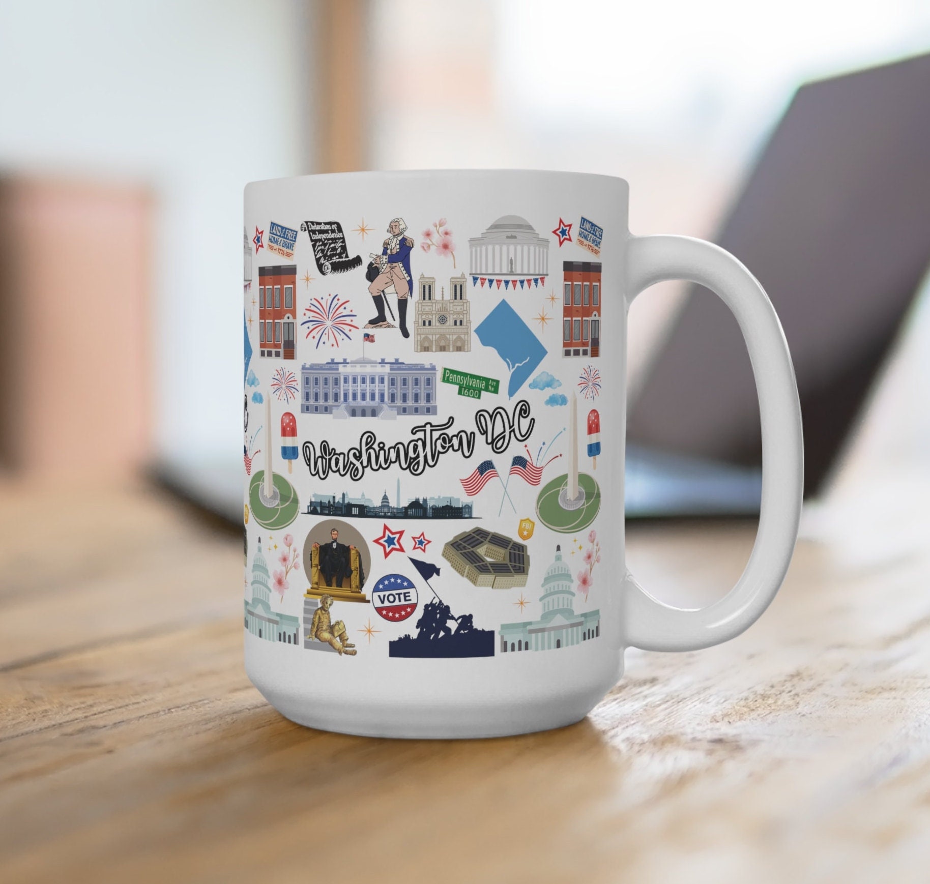 Washington DC Mug | DC City Coffee Mug 15 Oz | America Travel Collage Mug |  Nations Capital Mug | Washington Gift | History Tour Mug - Etsy