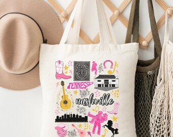 Nashville Tote Bag | Nashville Tennessee Tote Bag | Nashville Gift | Nashville Bachelorette Party Tote Bag  | Tennessee Gifts