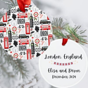 Custom London Christmas Ornament | Personalized London Ornament | London Acrylic Ornament Gift Tag | London England Gift