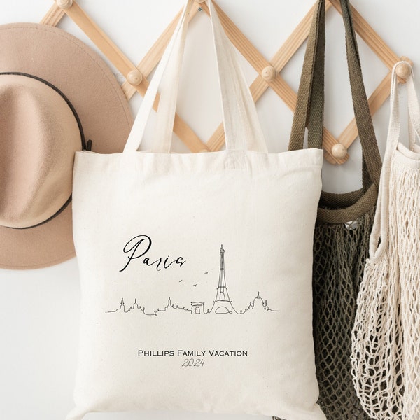Custom Paris Tote Bag | Paris Tote Bag | Paris Gift | Custom Tote Bag | Family Vacation Gift | Paris France Tote Bag