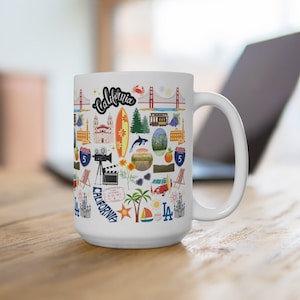 California Mug | California Coffee Mug 15 oz | California Coffee Cup | California Landmarks | California Gift Mug