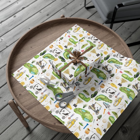 Rotolo e fogli di carta da regalo per il golf / Forniture e decorazioni per feste di compleanno a tema golf / Carta da regalo per campi da golf / Regali per