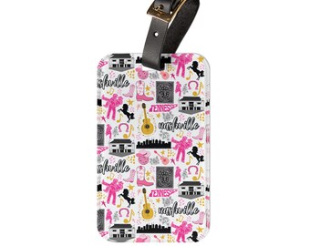 Nashville Luggage Tag Tennessee Luggage Tag Nashville Bag Tag Nashville Purse Info Tag Nashville Bachelorette Nashville Luggage