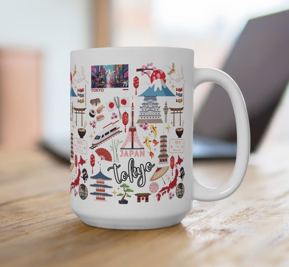 Tokyo Japan Mug | Tokyo Theme Coffee Mug 15 oz | Tokyo Travel Gifts | Japan Mug | Gift for Tokyo Lovers
