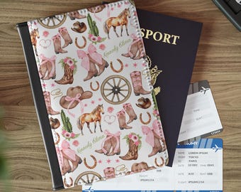Custom Cowgirl Passport Cover | Cowgirl Travel Accessory | Personalized Western Gift | Cowboy Travel Gift | Vegan Leather Passport Cover