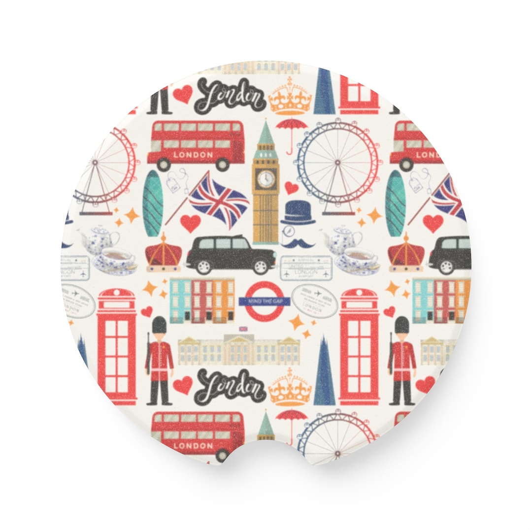 London Car Coasters | Soapstone Car Coaster | British Gift | London Cup ...