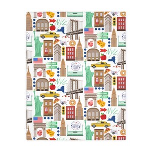 New York City Velveteen Minky deken | New Yorkse deken | New York-geschenk | NYC-deken | Deken van de Oriëntatiepunten van New York | NYC-geschenk afbeelding 2