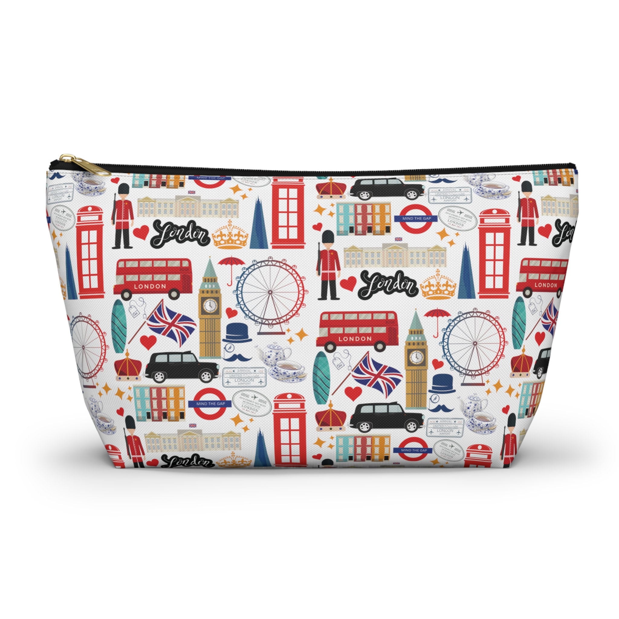 LONGXIN Vintage Make-up Tasche – London-Buchthema, Wasserdicht & Großes Fassungsvermögen Für Reisen