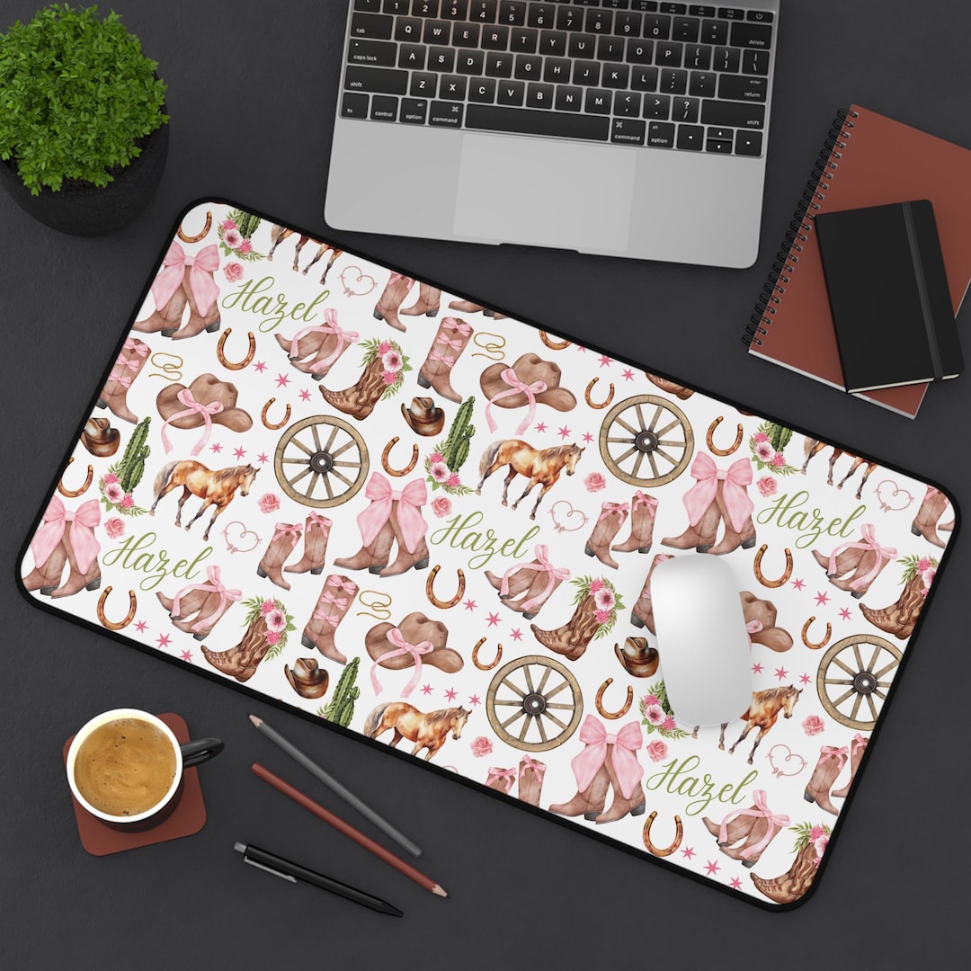 Cowgirl Desk Mat Personalized Western Desk Mat Horses Desk Mat for Her ...